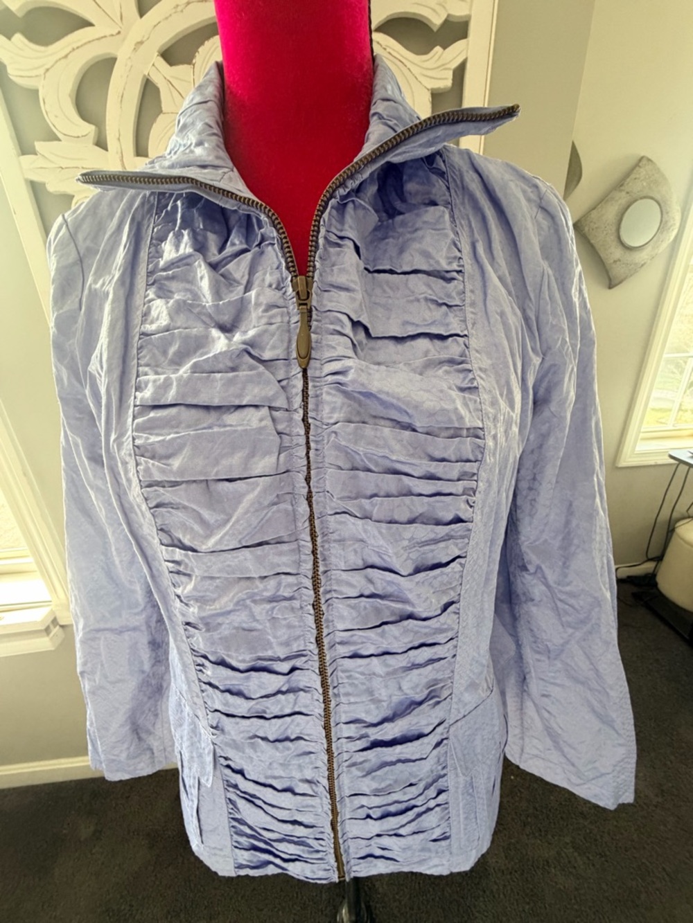 Chico’s Textured “Sally” water resistant jacket – Size 1 (fits like a medium) - Picture 2 of 8